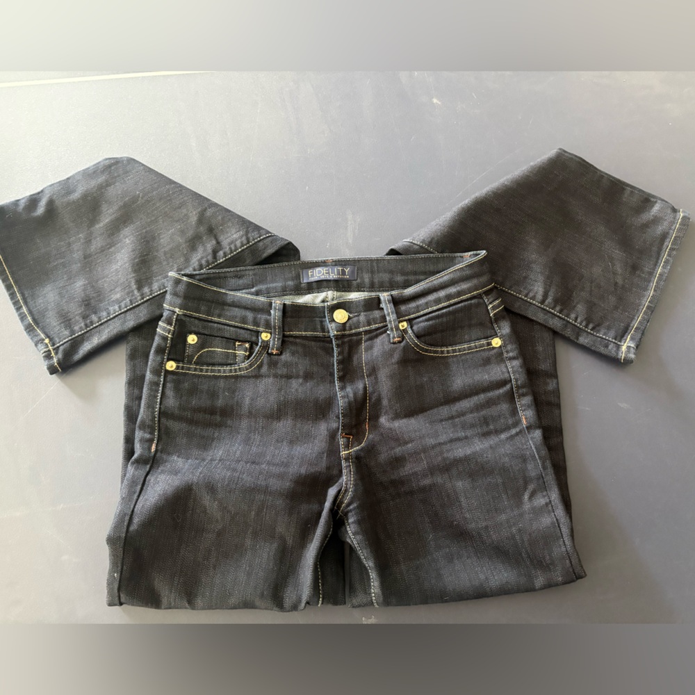 Fidelity " The Lily" Mid/High Rise Dark Wash Bootcut Casual Everyday Denim Jean